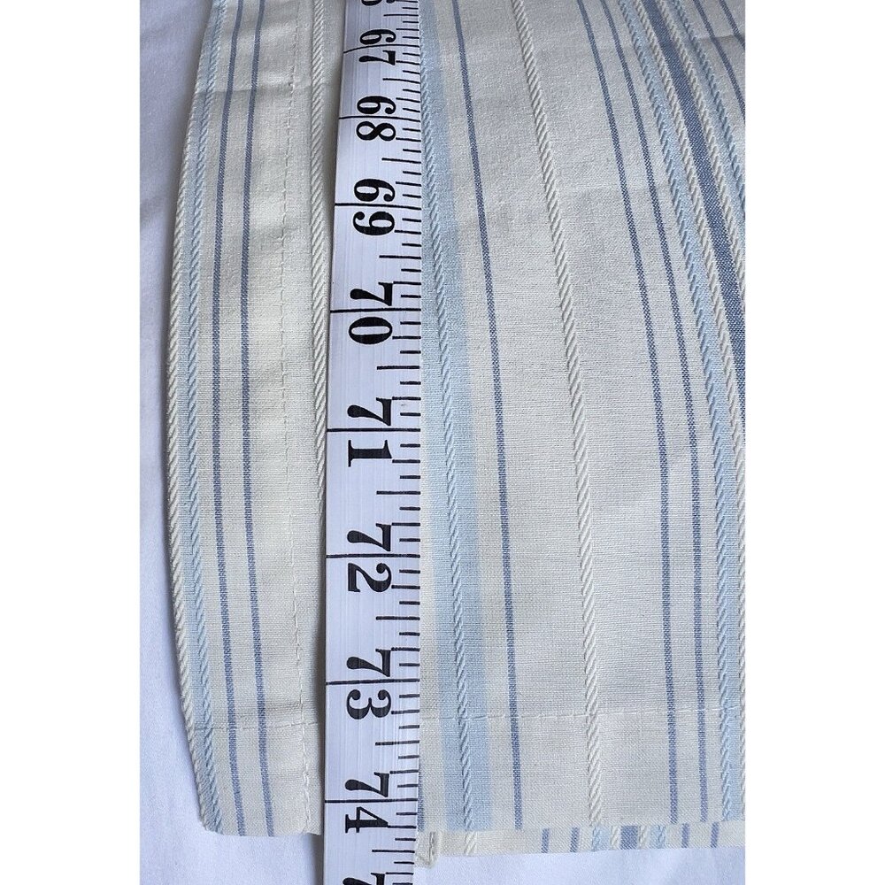 RESTORATION HARDWARE Shower Curtain Light Blue Cream Cabana Striped Cotton 74x73 - Picture 5 of 8
